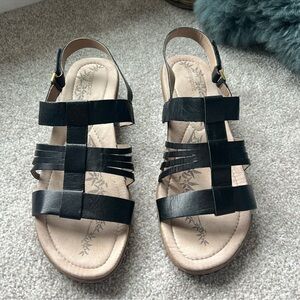 EASY SPIRIT Size 12 Black Leather Sandal. Estverica